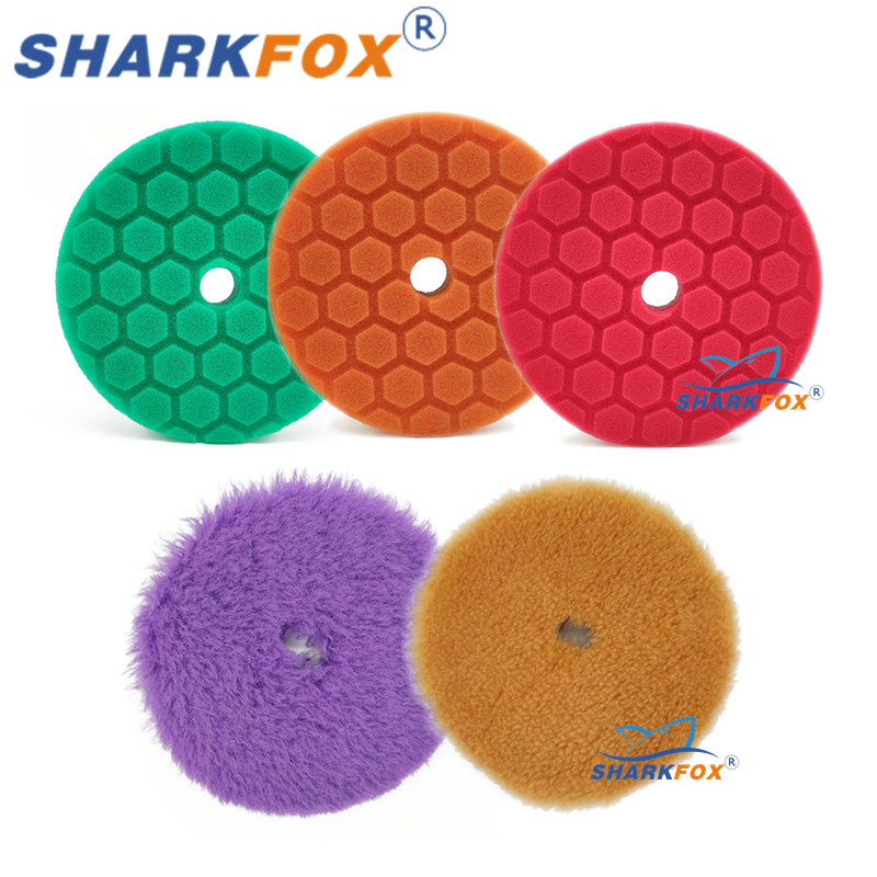 Polish Pad Set Buffer - Sharkfox, 5 шт./компл., 5 дюймов (125