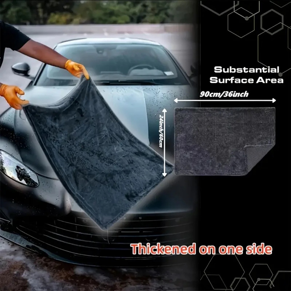 Microfiber Towel Detailing - Большое темно-серое автомобильное полотенце из микрофибры: