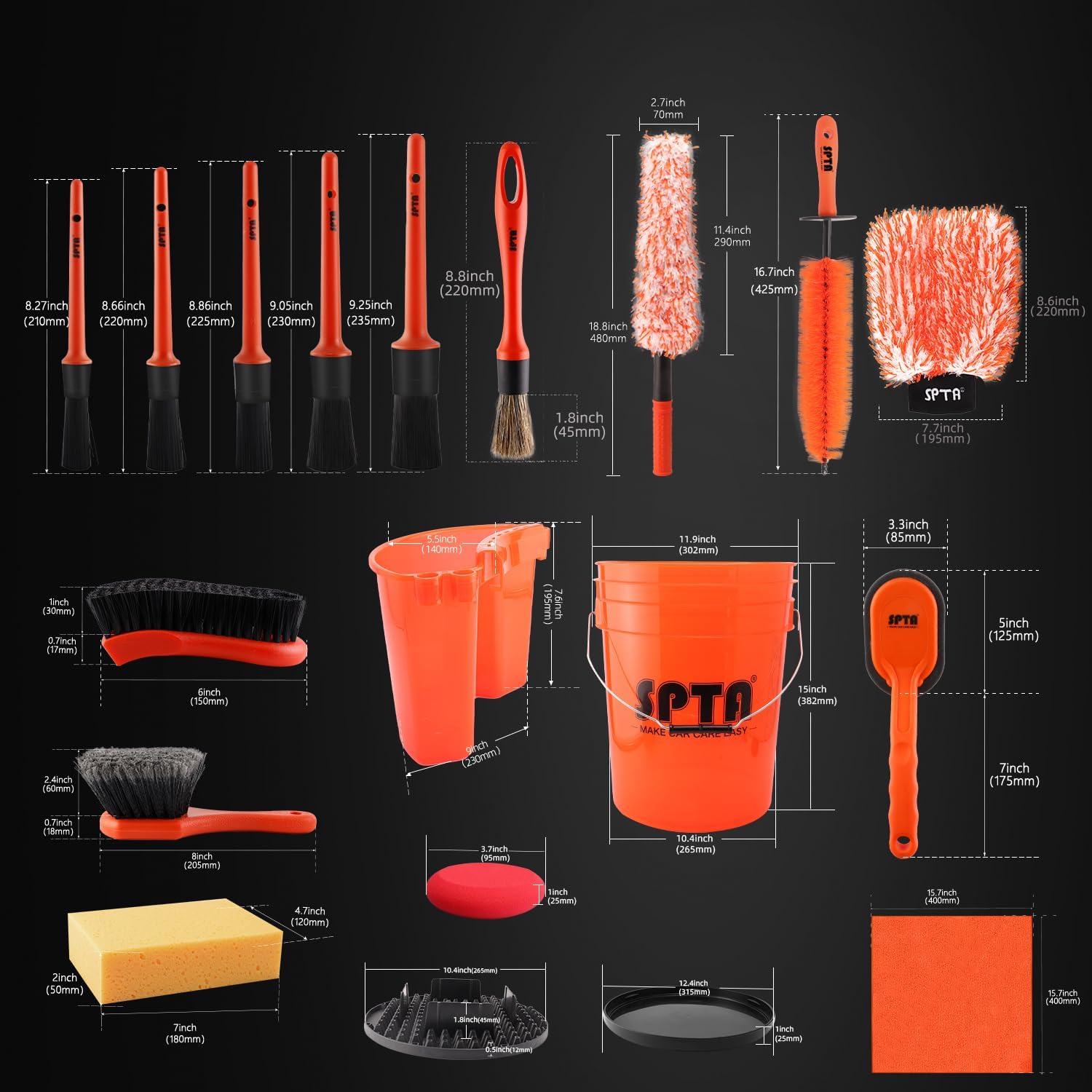 SPTA 33 шт., набор ведер для м – обзор и цена Interior Detailing Kit